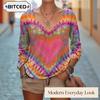 Blusas y Camisas Casuales de Moda para Mujer con Manga Larga y Cuello en V