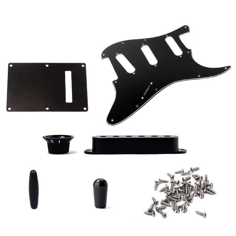 ST Pickguard Set: Faceplate Backplate Pickup Cover Switch Cap Complete Plastic Parts Replacement Set Includes Screws