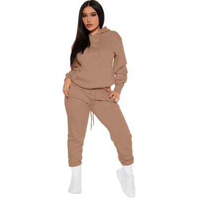 Modaya Uygun Kadın İki Parça Fermuarlı Sweatshirt Geniş Paça Eşofman Altı Günlük Takım