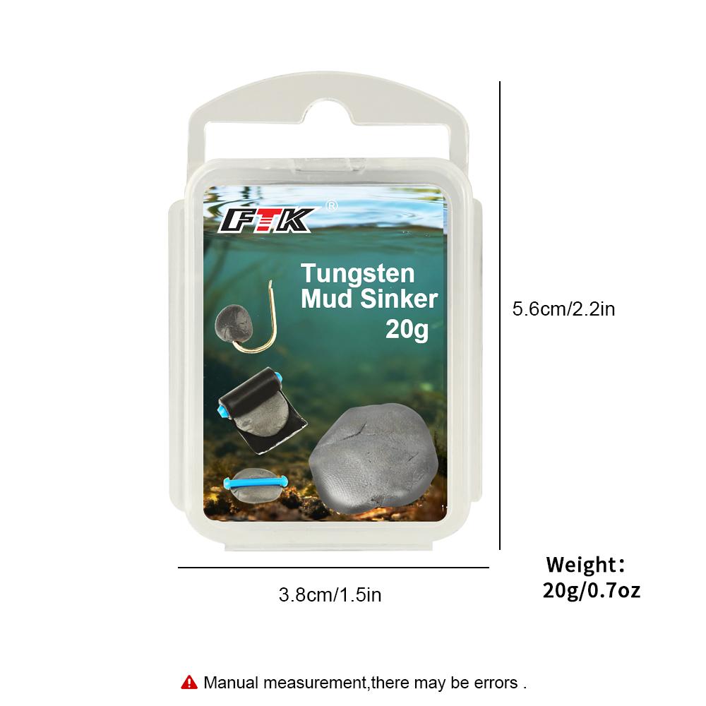 FTK 1pc/3pcs/5pcs 20G Fishing Find Bottom Counterweight Tungsten Mud Sinker Washable Shaping Lead Skin Pendant European Counterweight