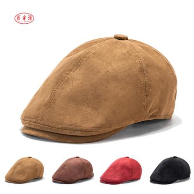 Classic Cap Autumn Winter Peaked Cap Suede Forward Cap Vintage Beret Painter's Cap