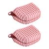 2Pcs Silicone Oven Mitts Heat Resistant Thick Grid Pattern Non-Slip Oven Gloves for Microwave Baking Kitchen Accessory