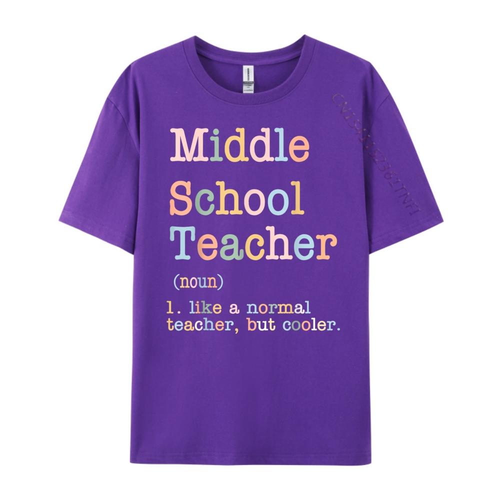Middle School Teacher Like A Normal Teacher But Cooler Funny T Shirts Men Couples Band Tshirts Family