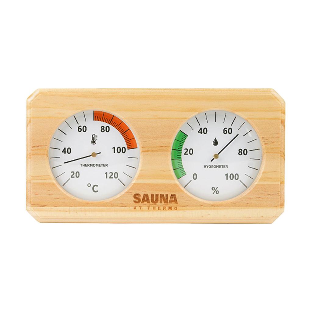2-in-1 Hygrometer/hygrothermograph for Sauna, Made of Wood, Easy to Install. Temperature And