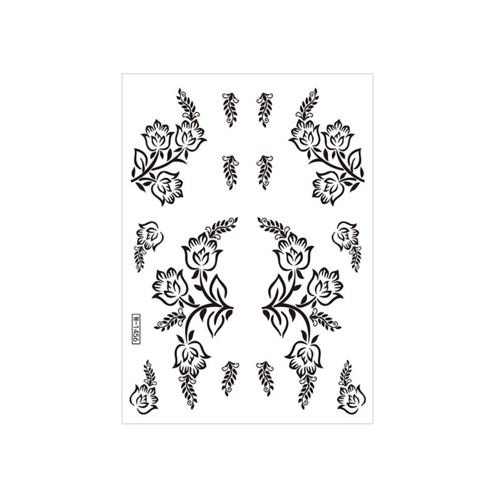 Fake Henna Tattoo Stickers India Mehndi Flower Body Art Sticker  Women/Lady/Girl