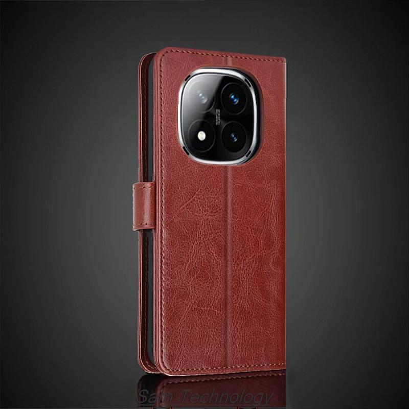Card Holder Cover Case for Xiaomi Redmi Note 14 Pro plus 5G Global Pu Leather Flip Cover Retro Wallet Case Business Fundas Coque