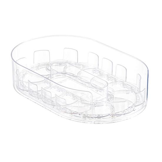 Fridge Storage Box Spice Rack 360-Degree Rotatable Design Large Capacity Transparent Turntable