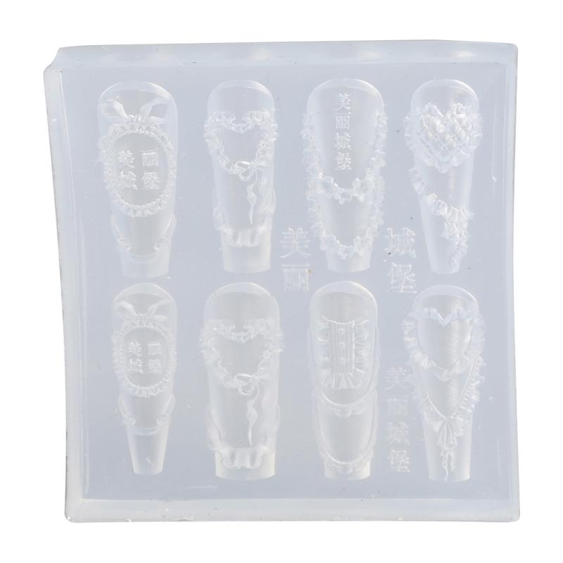 Professional Silicone Nail Mold Intricate Carved Details Easy Demolding For Resin Crafts DIY Nail Accessories