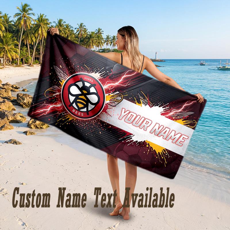 Brentford Football Design Beach Towel Custom Text Large Towel for Beach Vacation