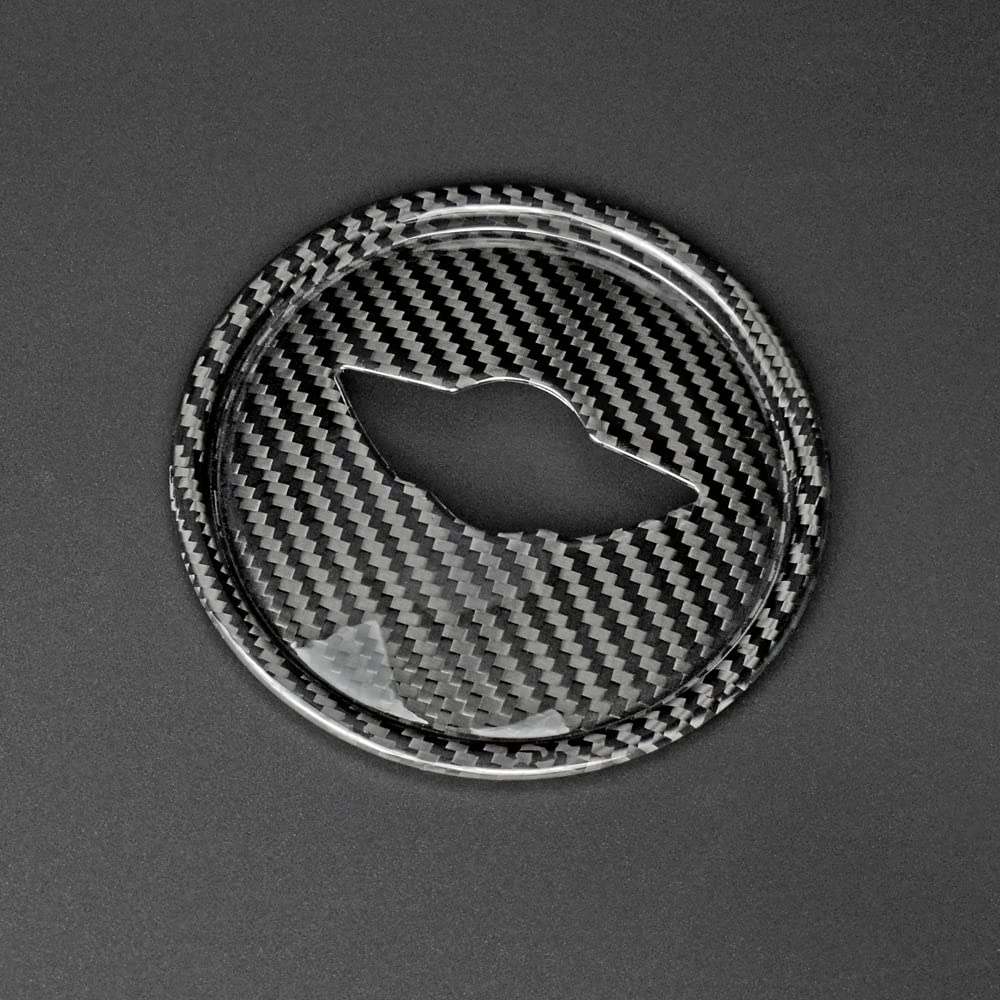 AIRSPEED Real Hard Carbon Fiber Car Steering Wheel Center Cover Sticker for Mini F60 Interior Decorative Frame with Gift F54, F55, F56, F57,