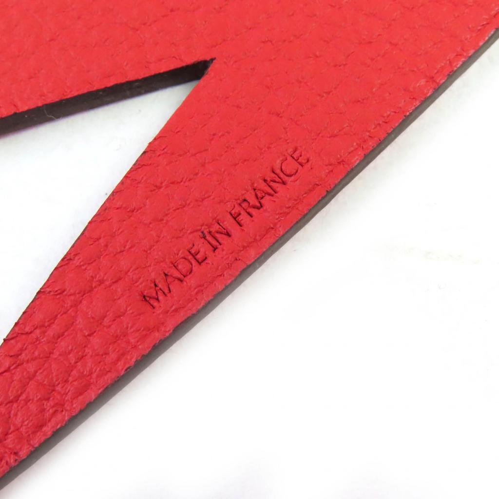 Pristine HERMES Bag charm Petit Ash scissors Pink red leather Used