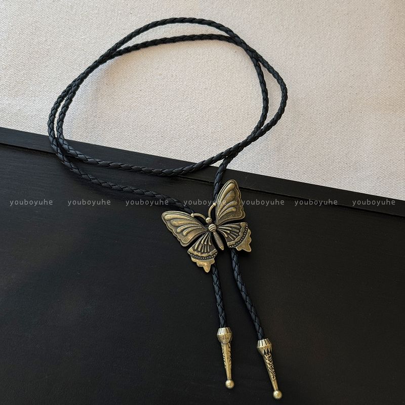 

Bohemia Retro Braid Rope XINGX Necklace Waist Chain Female Ethnic Style Special-Interest Design Fancy Waist Strap Ornament Bronze Butterfly Pull Necklace-Waist Chain