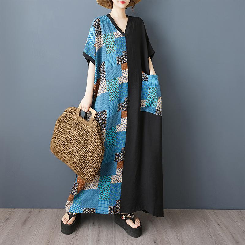 

Dimanaf Новое женское летнее длинное повседневное платье 2025 года большого размера, свободное льняное винтажное базовое макси-платье 9856 One Size