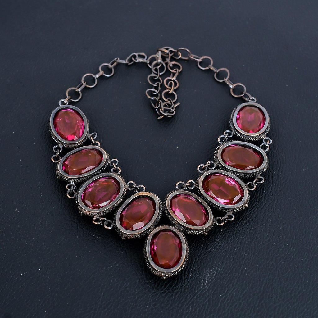 Rubilite Necklace, Natural Gemstone 999 Copper Wire Wrapped Necklace, Handmade Jewelry, Anniversary And Birthday Gift For Her