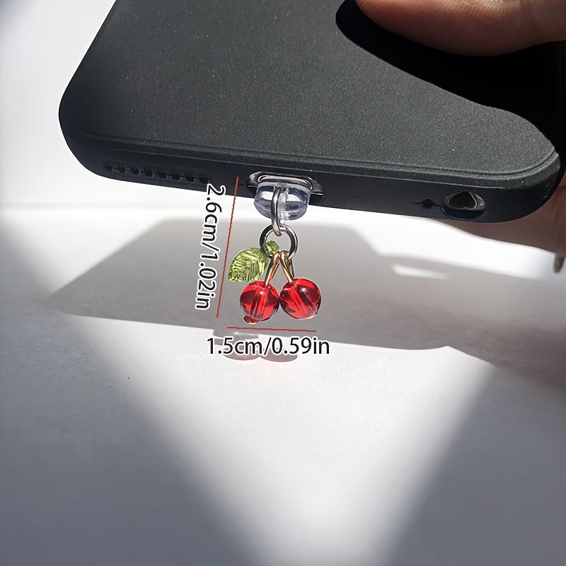 1Pc Cute Red Cherry Phone Dust Plug - Decoration for IPhone/Type-C Charging Port