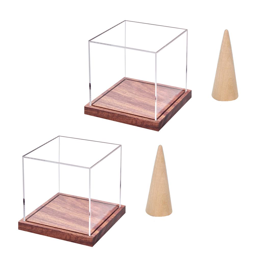 Stabiler Acryl Meisterschaftsringe Präsentationskasten Holzsockel Baseball Ringe Halter Große Kapazität Sport Organizer