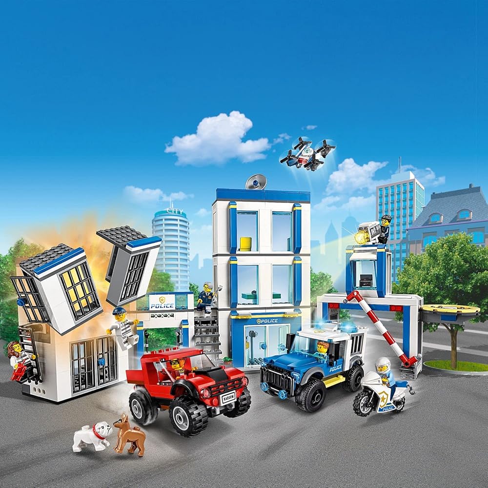 LEGO City Police Station 60246 Building Set with Minifigures and Accessories for Creative Play