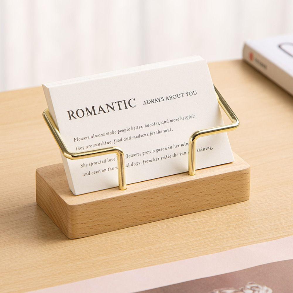 Walnut Wood Wooden Card Holder Tabletop Shelf Card Organizer Fashion Business Card Holder Manager