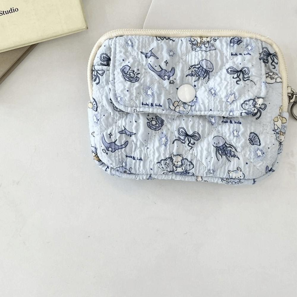 Cartoon Printing Small Lipstick Bag Multifuctional Sanitary Napkin Storage Bag Cute Wallet Daily