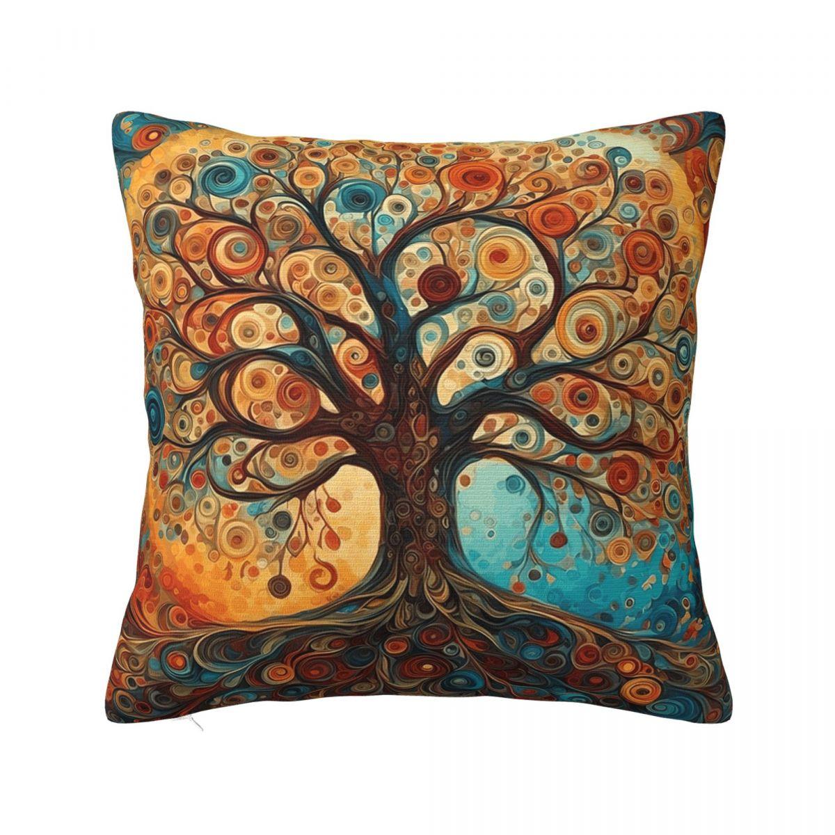 

Tree Of Life Drawing Black And White Square Pillowcase Cushion Cover Pillow Case Throw Pillow Cover for Home Bedroom Car 12x12Inch