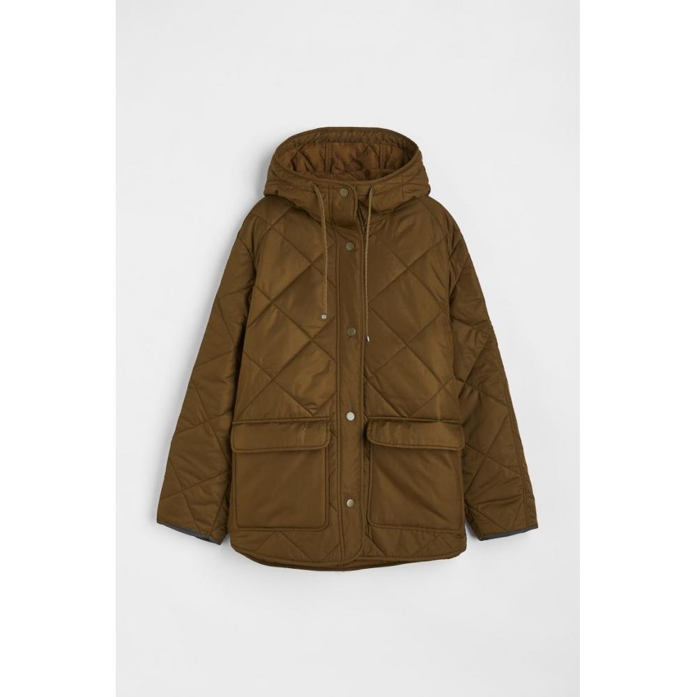 

HM Свободная стеганая куртка темно-зеленого цвета