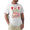 Merry Vegan Christmas Tshirt Casual Loose Fit Short Sleeve Tshirt