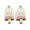 100x Gold Color Ture love Pizza Slice Enamel Charm Pendant Tiny Mini Food Charms Clip on Earrings for Bracelets Cute Gifts Kids