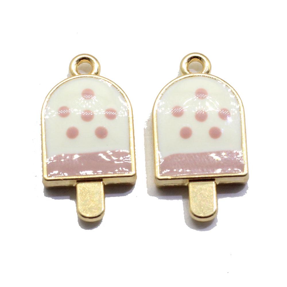 100x Gold Color Ture love Pizza Slice Enamel Charm Pendant Tiny Mini Food Charms Clip on Earrings for Bracelets Cute Gifts Kids
