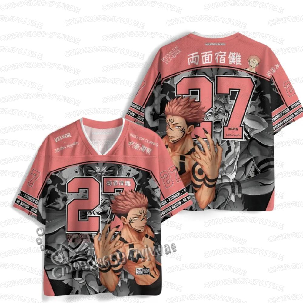 Summer Men's Women's Gojo Jujutsu Kaisen Jersey Hot Anime Fans Short Sleeve Tee Casual T-shirt Unisex Tops Y2K Jersey Tops