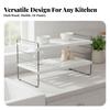Expandable Cabinet Shelf Space-Saving Counter with Guardrails Heavy-Duty