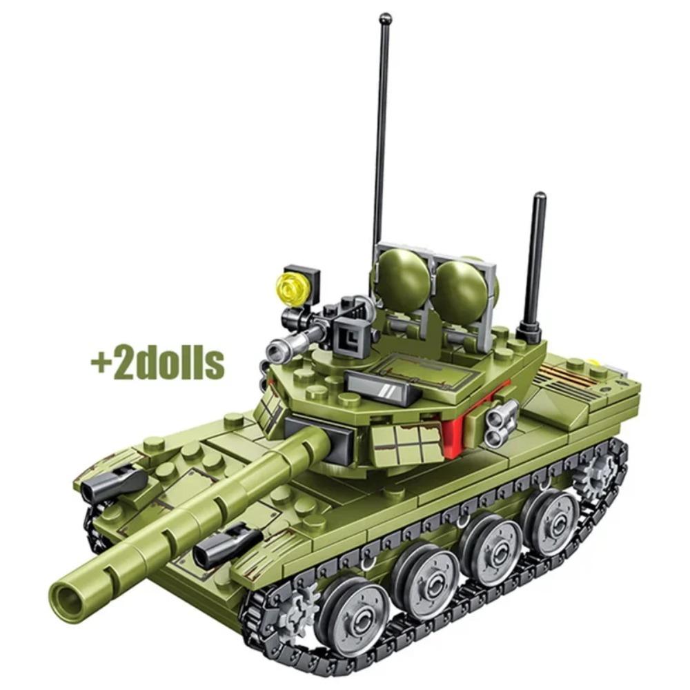 New 336pcs Military 85 Main Battle Tank Building Blocks WW2 Army Soldier Figures Bricks Educational Toys for Children Boy Gift