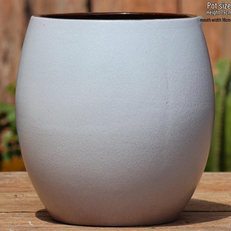 Handmade Coarse Pottery Tall Flower Pot for Succulents and Green Plants – Breathable Ceramic Jar for Bird of Paradise & Bougainvillea