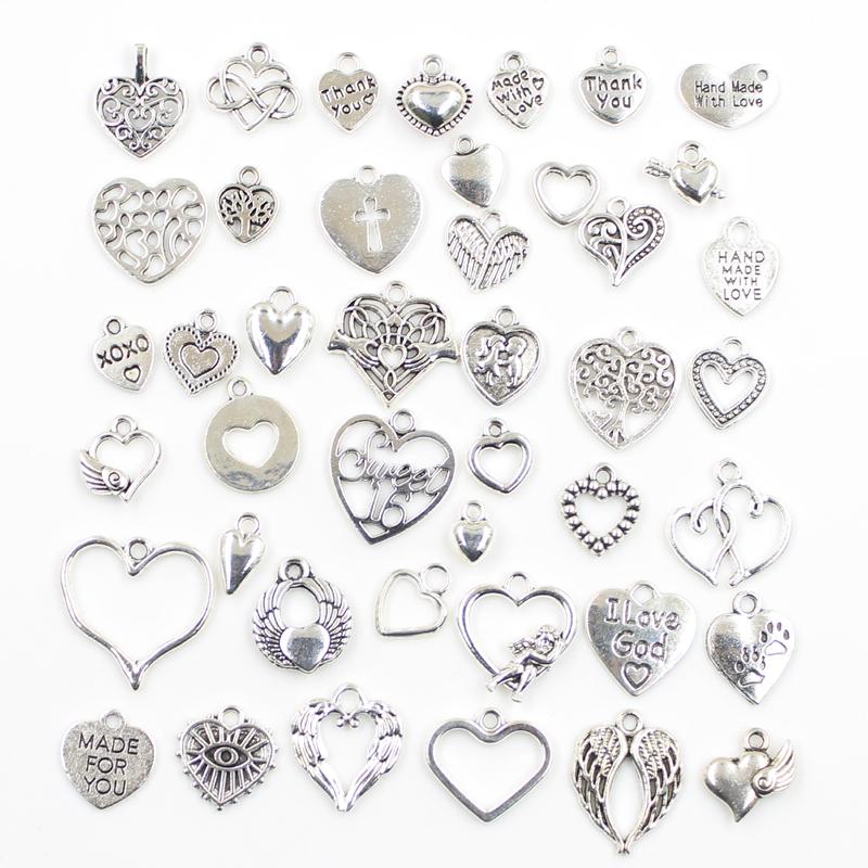 30Pcs Charms Sun Moon Horse Crown Leaf Fish Clover Antique Bronze Silver Color Mixed Pendants Diy Making Findingstibetan Jewelry