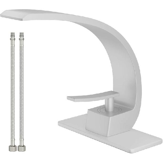 Bathroom Sink Faucet Modern Single Hole 1-Handle Faucet, Matte Black Solid Brass Faucets,Unique Bathroom faucets Mixer Tap