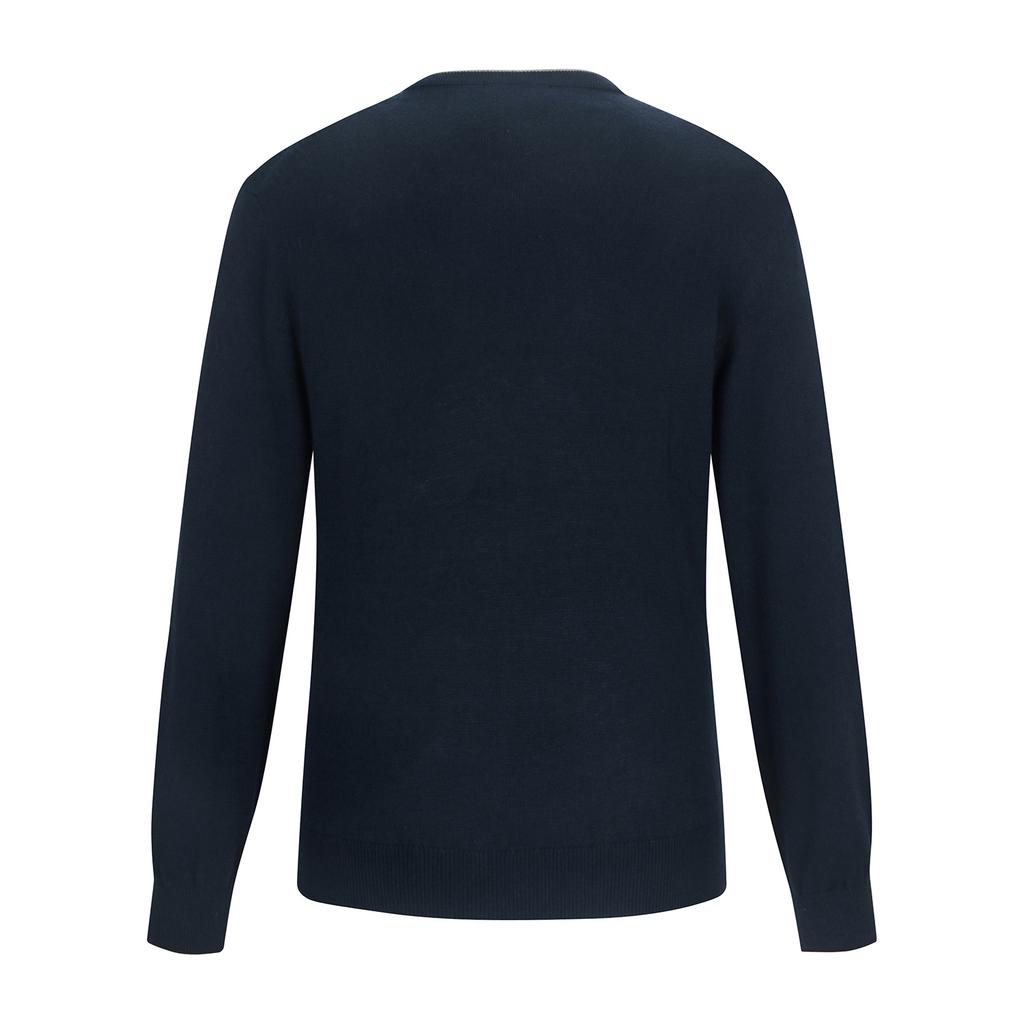 FERRAROMILANO Double Collar Round Sweater Navy (Amserd30149)