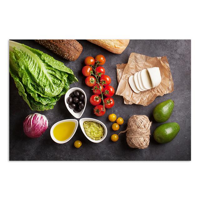 

Рыба, овощи, специи, холст, живопись, современные кухонные постеры и принты, настенные художественные картины с едой для украшения гостиной, фреска 20x30cm