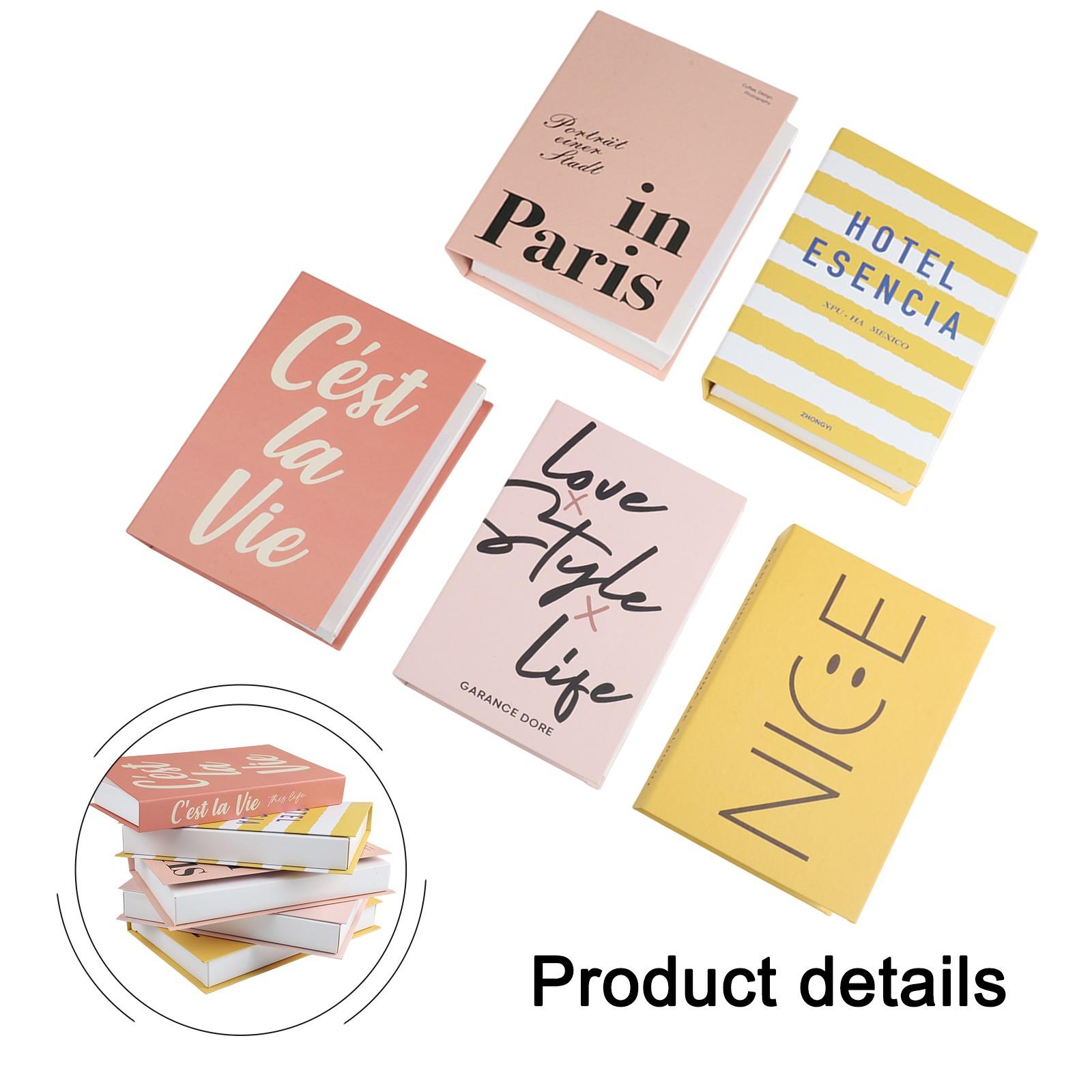 

Elegant Paper Simulation Books Set of 5 for Stylish Interiors B