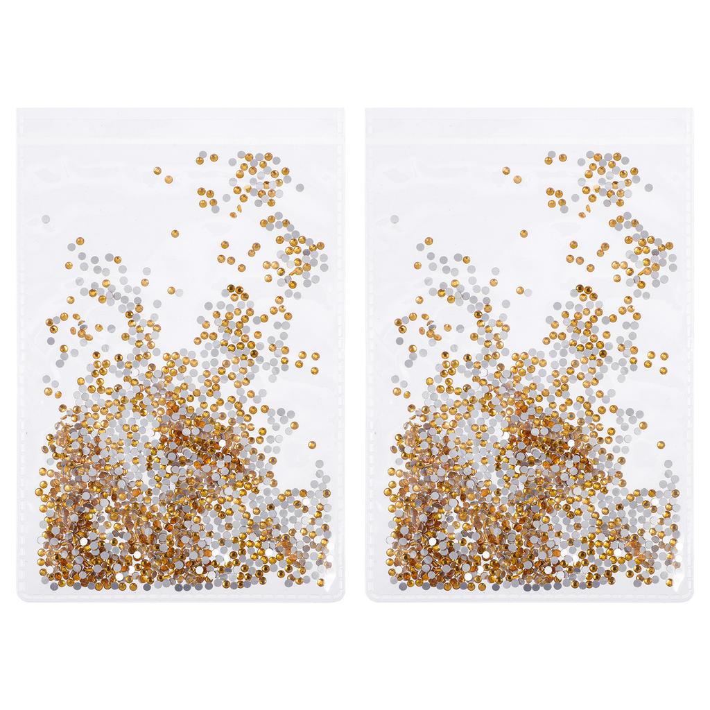 2 Bags Crystal Glass Nail Art Rhinestone Decor Delicate DIY Flat Bottom Manicure Small Decors Nail Art Accessories Exquisite