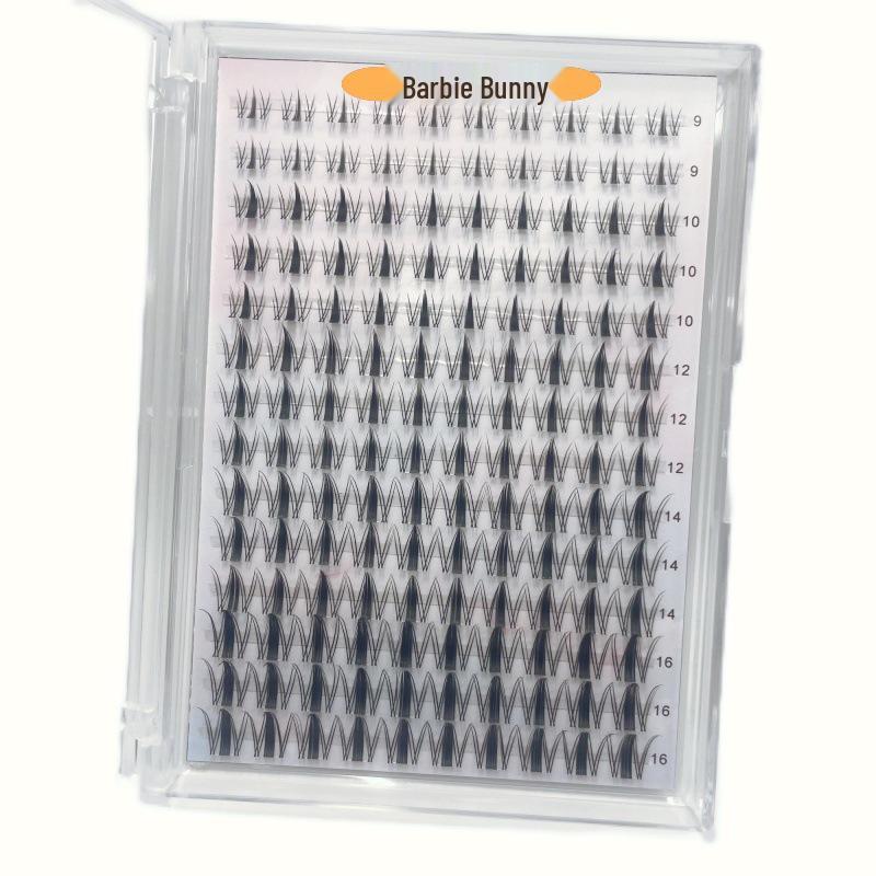 Clustered 240pcs 40D DIY False Eyelashes - Natural Curled Doll Lashes Mixed Pack