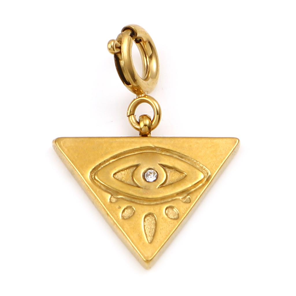 304 Stainless Steel Religious Charms Geometric Round Gold Color Metal Pendants DIY Bracelet Women Bohemian Jewelry Making,1PC
