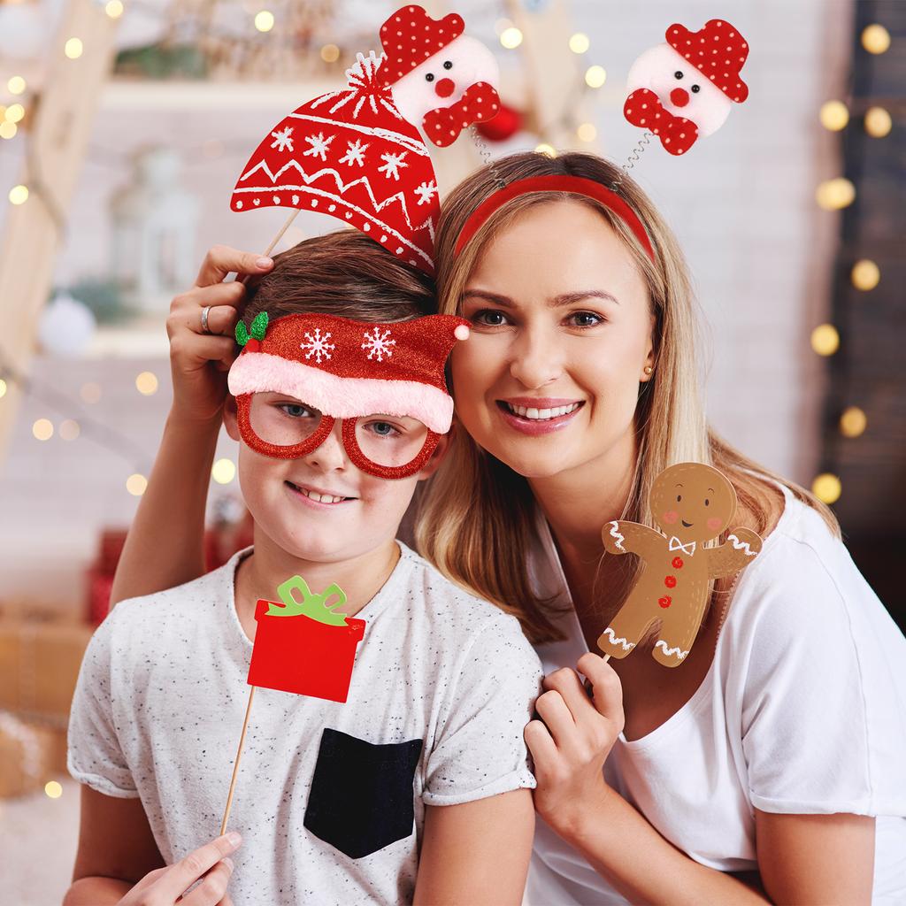 18 STÜCKE Weihnachts-Stirnbänder und Brillengestelle Weihnachts-Hut-Set Weihnachts-Stirnbänder Weihnachtshut Weihnachtsfeier Brillengestelle