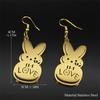 Kpop Lil Peep Rabbit Sad for Love Couple Drop Earring for Women Stainless Steel Gold Color Music Fans Earring Jewelry E3624S01