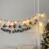 Guirlanda de Feltro de Natal: Conjunto de Decorações de Árvore, Flor e Bandeira