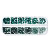 12Grids/Box Nail Art Rhinestone Flat Back Non-Drop Lightweight Mixed Colorful AB Nail Art Glitter Decorations for Manicure