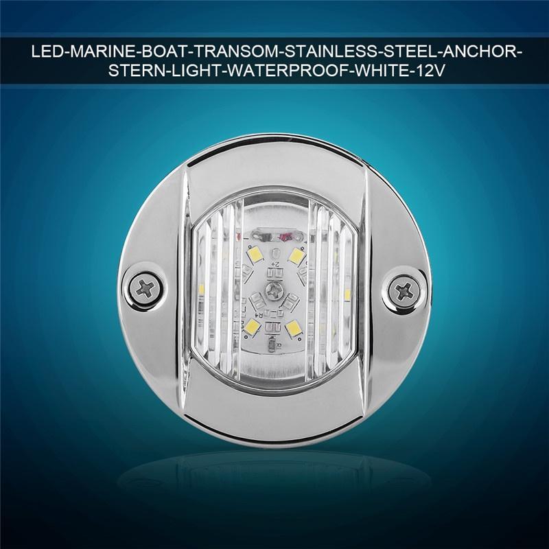LED Marine Boat Transom Stainless Steel Anchor Stern Light Waterproof White
