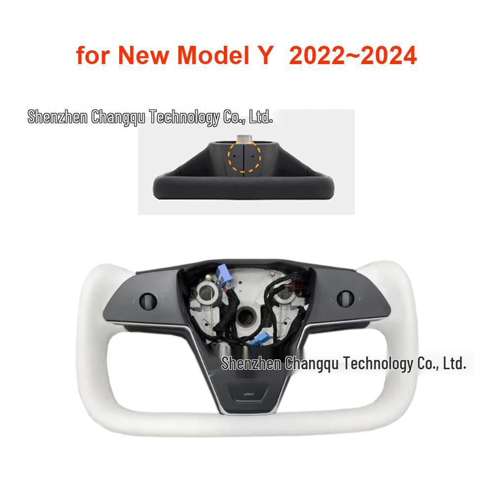 Tesla Yoke Steering Wheel 2.0 Leather Stitch Color Block Cover for Model 3 & Model Y
