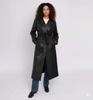 Casual Handmade Lambskin Party Stylish Genuine Women's Coat Trench Black Leather