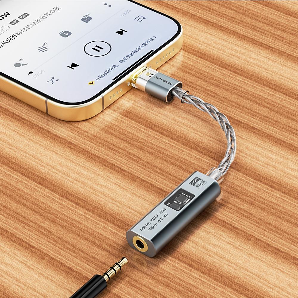 KEYSION USB C Type-C To 3.5mm DAC CX31993 MAX97220 Dual Chip Digital Audio Amplifier UAC2.0 HiFi Audio Adapter AMP 32bit 384KHz