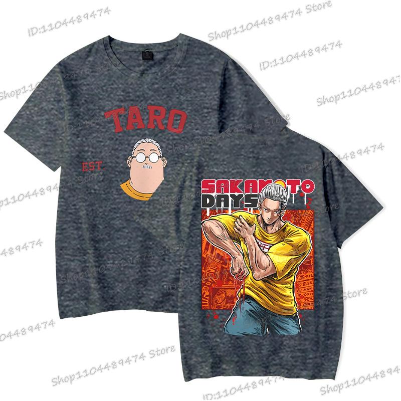 Anime Sakamoto Days T-Shirt Herren Damen Mode Grafiken Sakamoto Tarou Beidseitig Streetwear Kurzarm Unisex T-Shirts