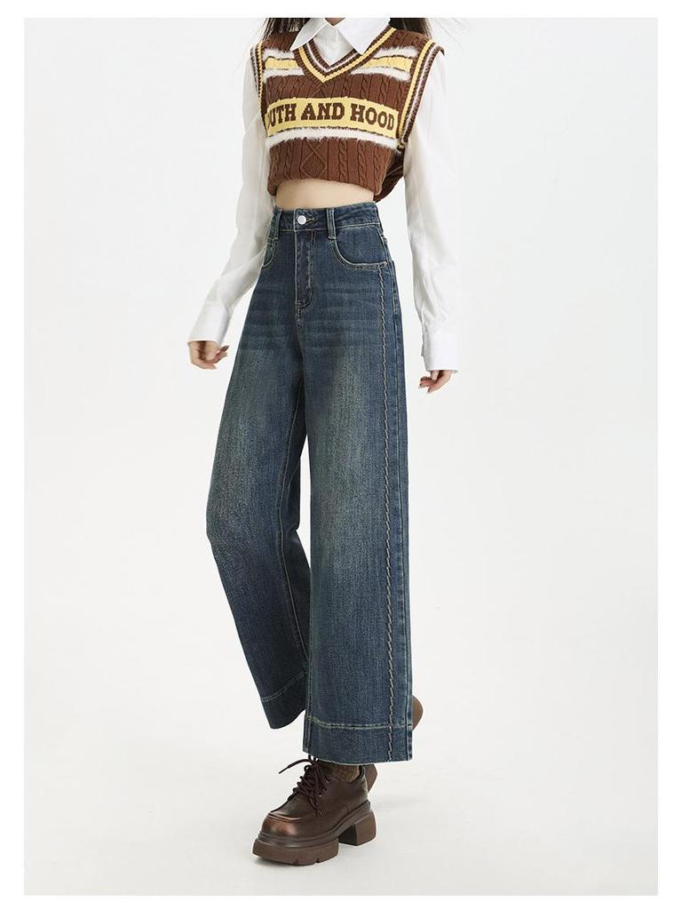 Damen Bestickte Stretch Straight-Leg Jeans - Herbst/Winter Hot Style, Figurformend für Birnenform, Kollektion 2025